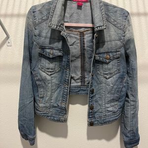 Crop back down jean jacket